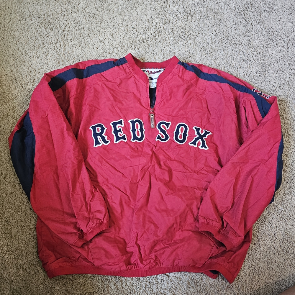 Vintage Majestic Red Sox Pullover Jacket